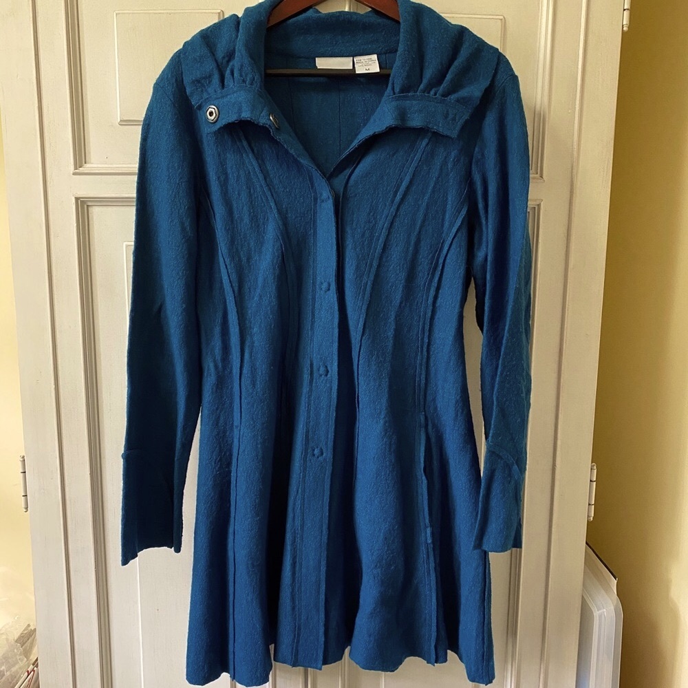 Soft Surroundings Blue Coat Size Medium